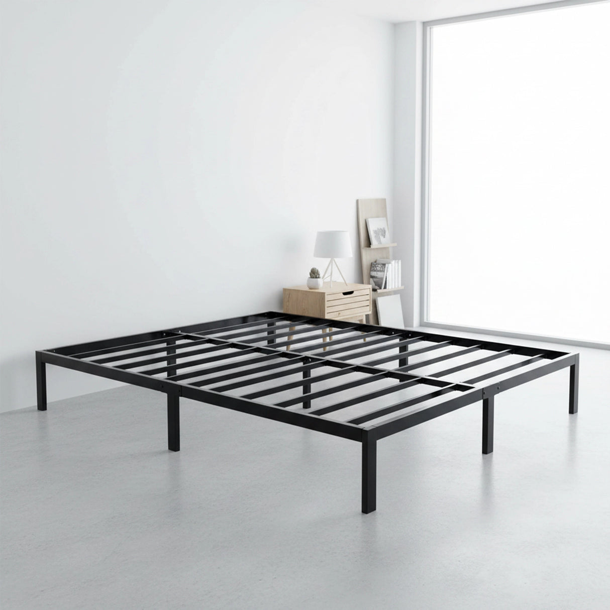 Queen Full Metal Bed Frame Base – Sturdy Steel Bed Base for Australian Mattress