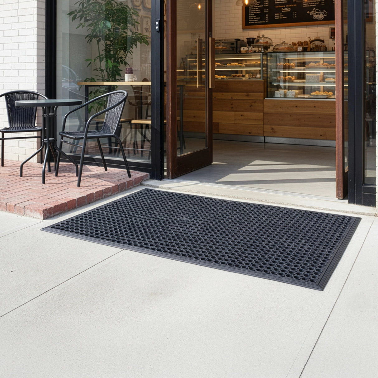 Heavy Duty Floor Mat Anti Fatigue Kitchen Bar Rubber Drainage Black