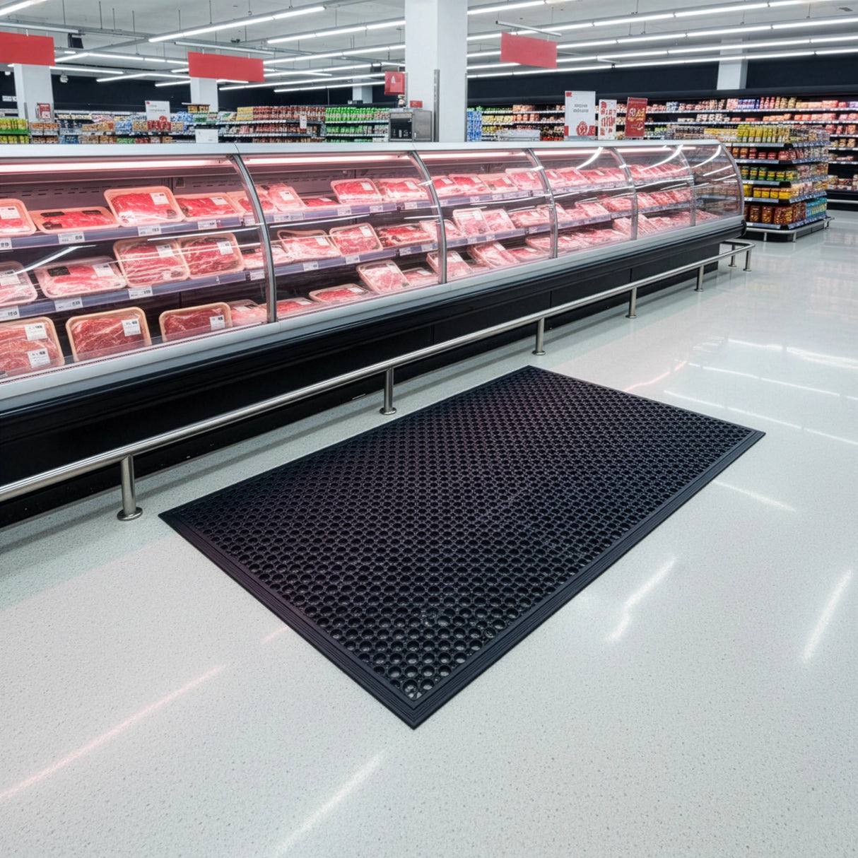 Heavy Duty Floor Mat Anti Fatigue Kitchen Bar Rubber Drainage Black