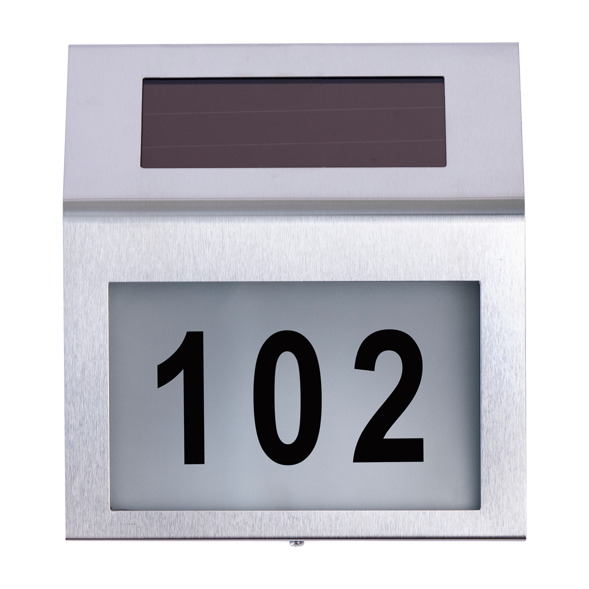 Solar Powered House Number LED Light Stainless Steel Address Signs Plaques