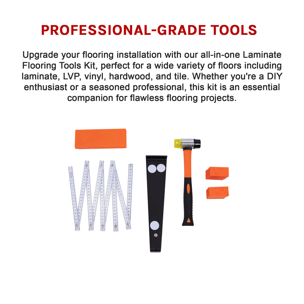 48Pc Laminate Wood Flooring Installation Kit Tapping Block Rubber Mallet