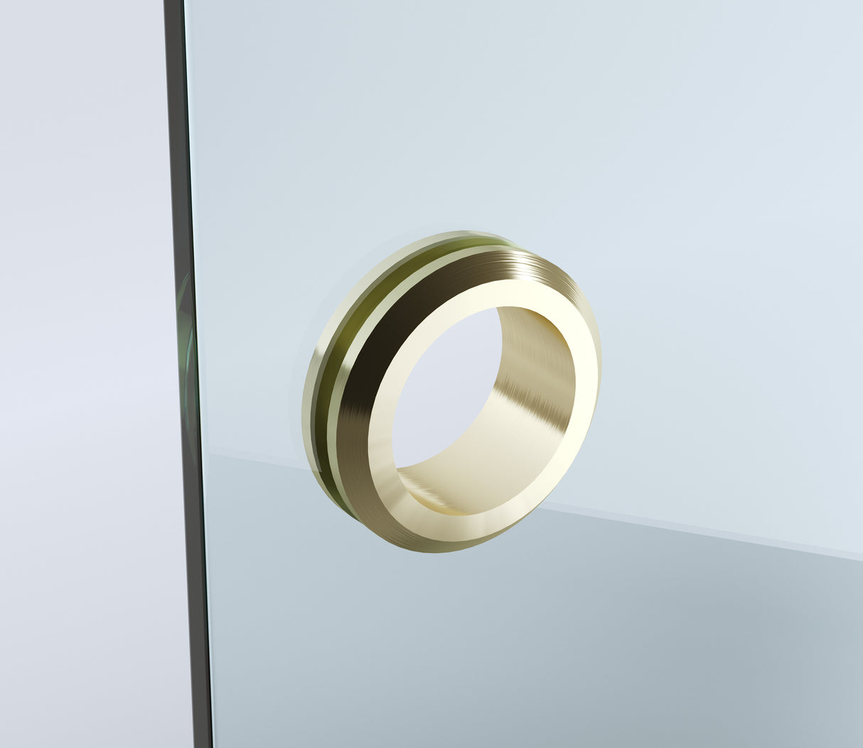 90x70cm Corner Frameless Shower Screen with Gold Brackets and Brass Hinges - Wall Channel and Floor F-Bracket