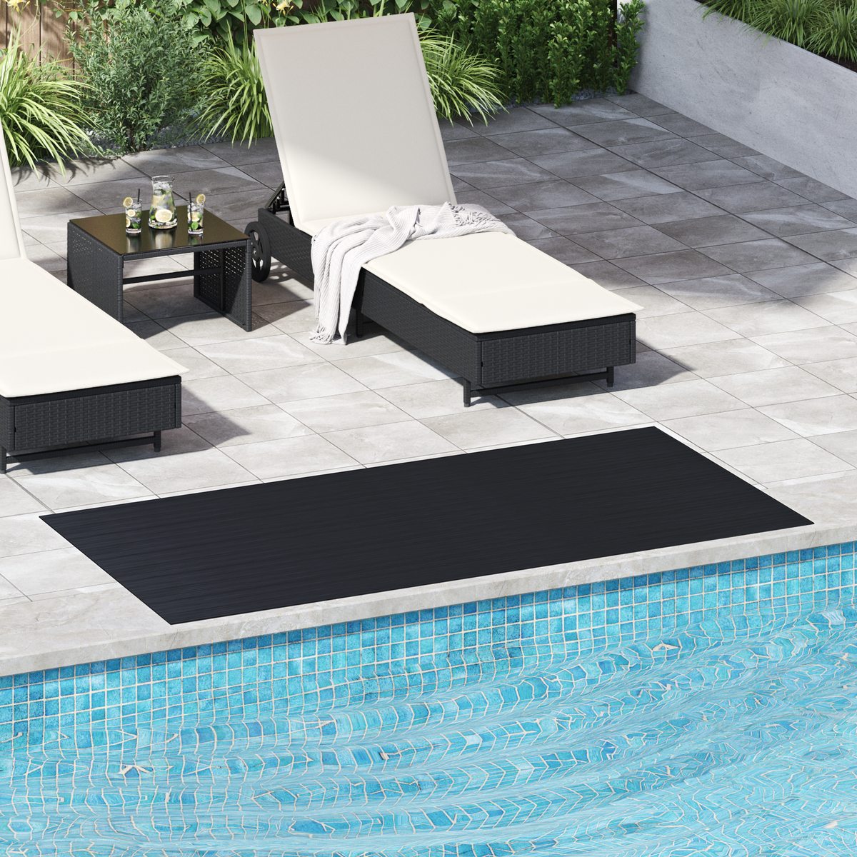 Floor Mat with Fine Rib 1 x 2 m Black Rubber