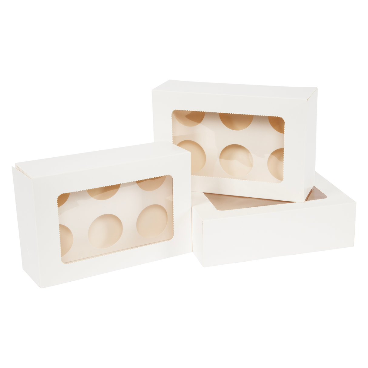 Cupcake Box 6 Holes Window Cake Party Favour 100 Boxes