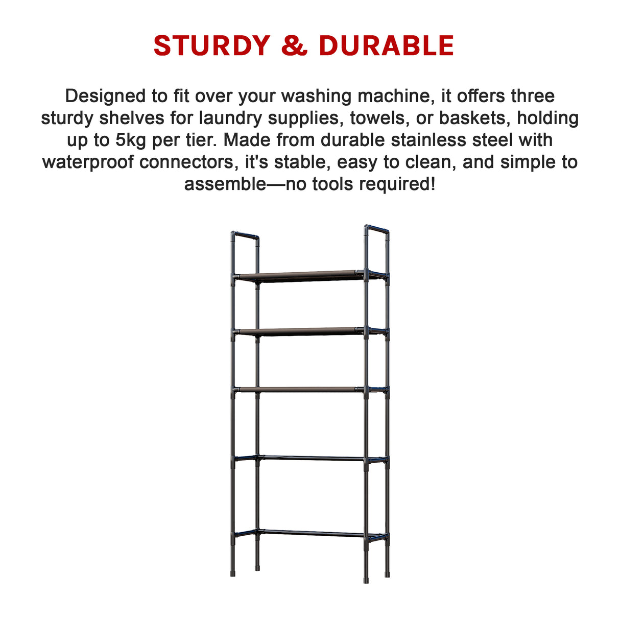 Storage Shelf 3 Tier Rack Portable Laundry Stand Unit Organiser