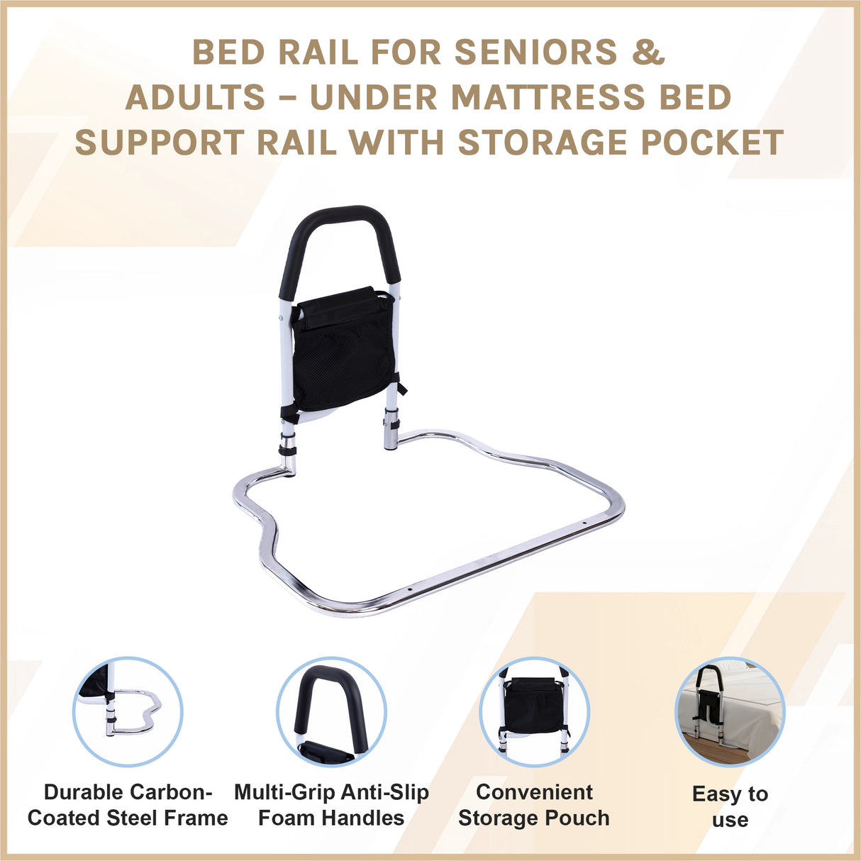 Bed Rail for Mobility – Support Assist Bar for Seniors, Adults and Patients