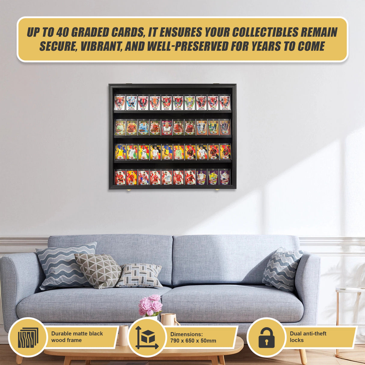 40 Graded Sports Card Display Case