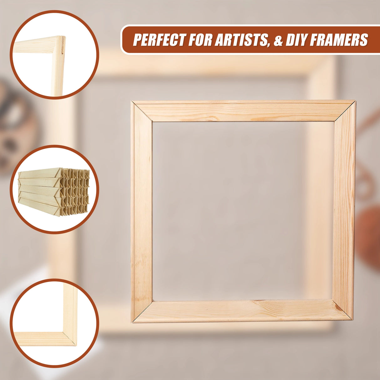 50x Canvas Stretcher Bars Frames Pine Wood