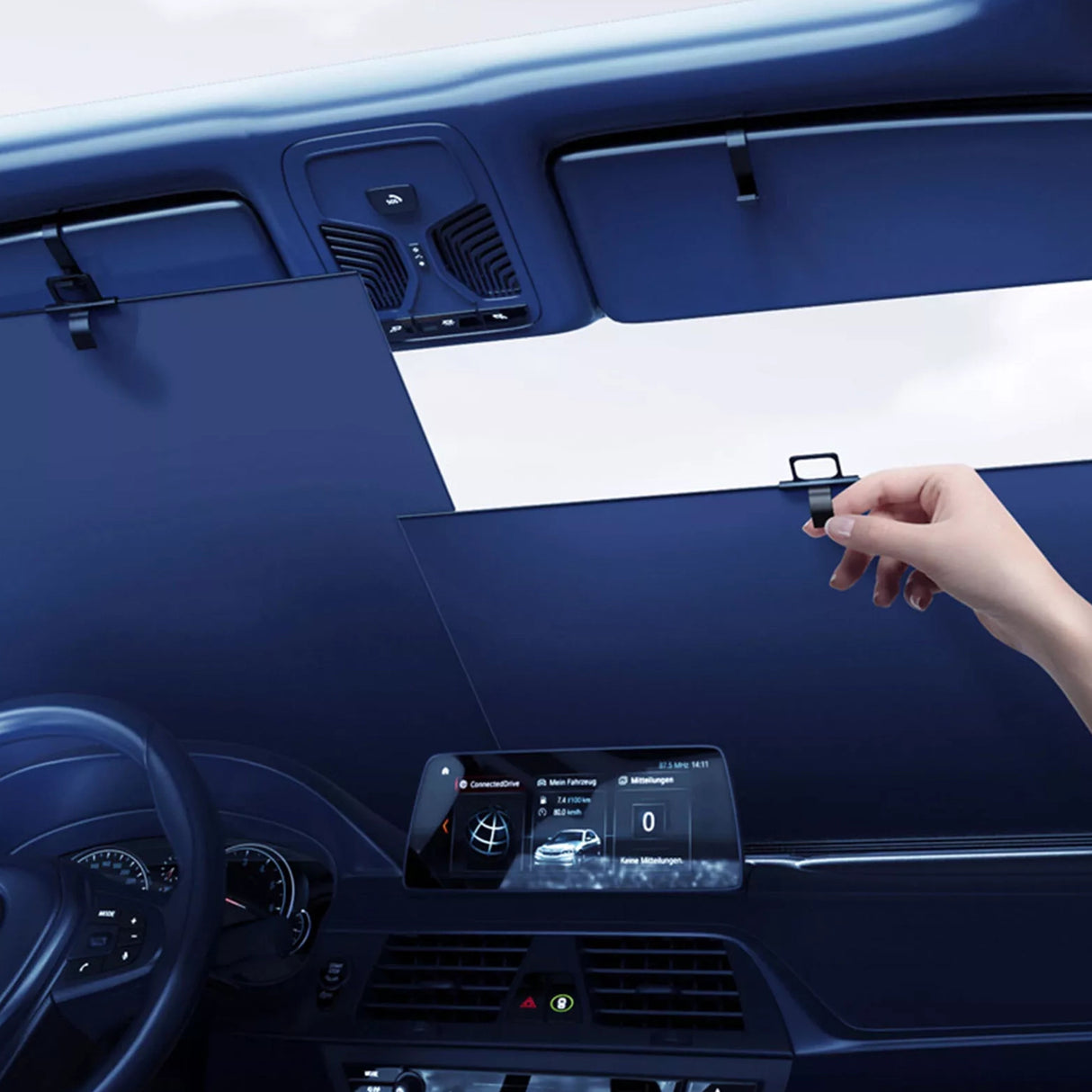 Retractable Sunshade for Car Windshield – UV Protection Window Cover