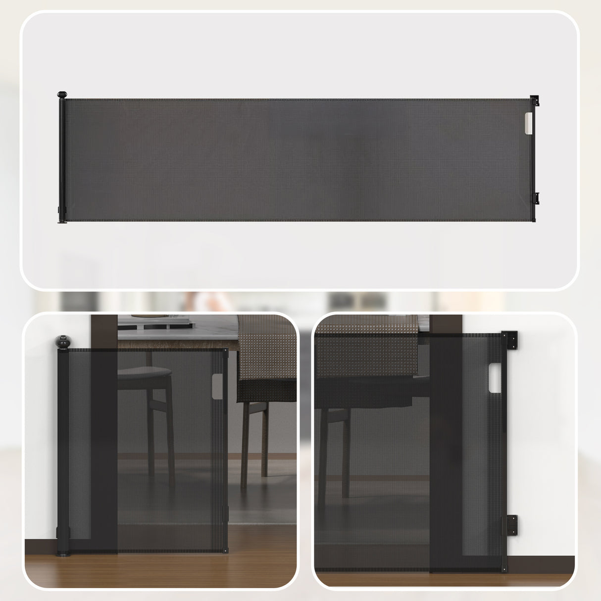 Retractable Baby Safety Fence Pet Stair Gate Barrier for Kids Dog Cat 3M