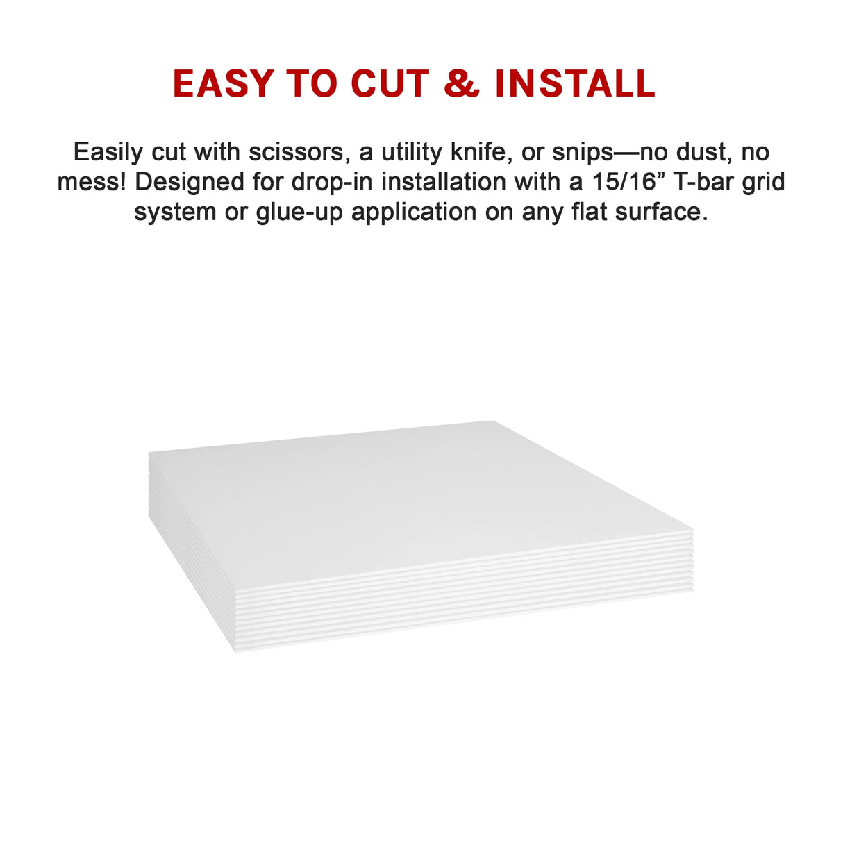 12x Smooth Drop Ceiling Tile 2ft x 2ft PVC Ceiling Panel