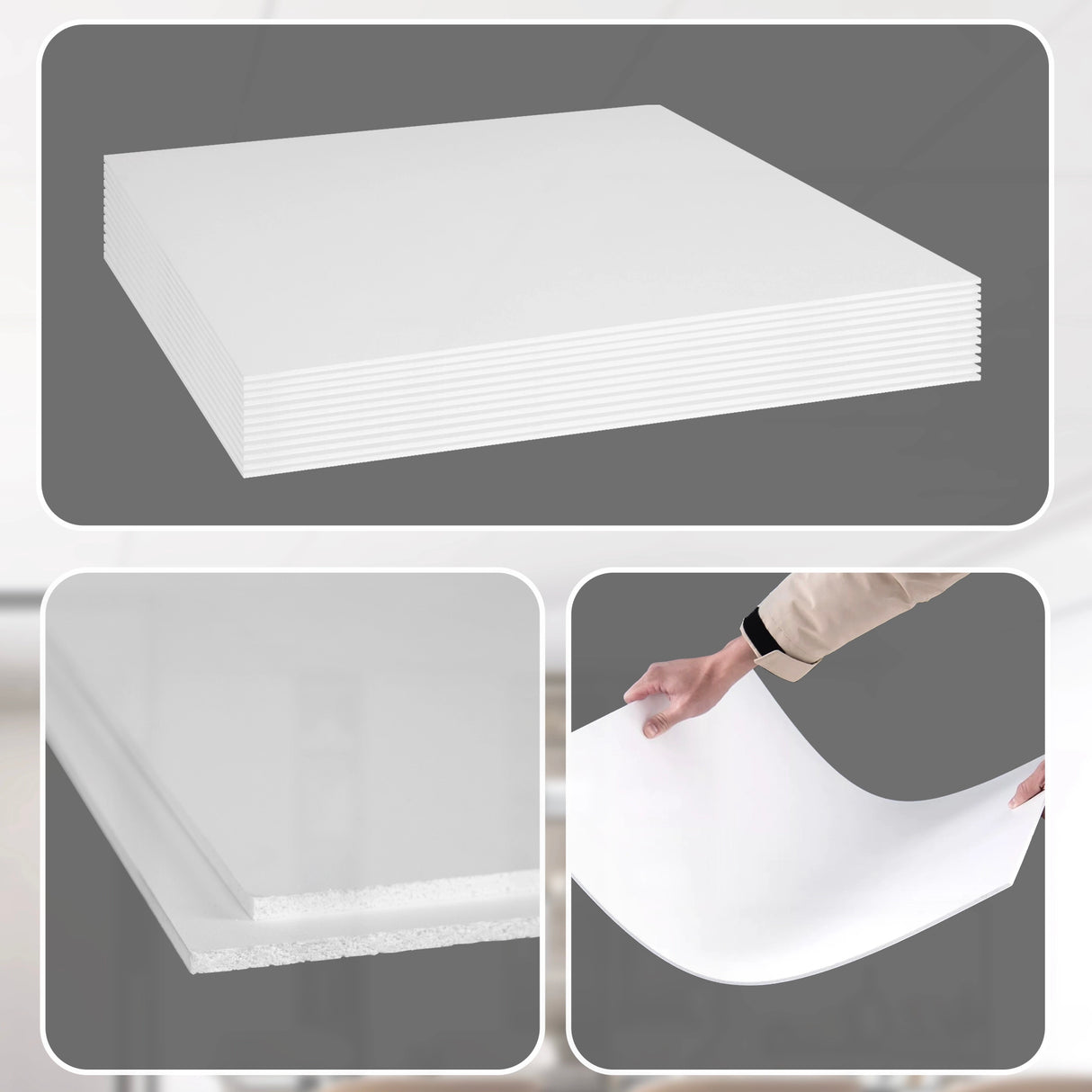 12x Smooth Drop Ceiling Tile 2ft x 2ft PVC Ceiling Panel