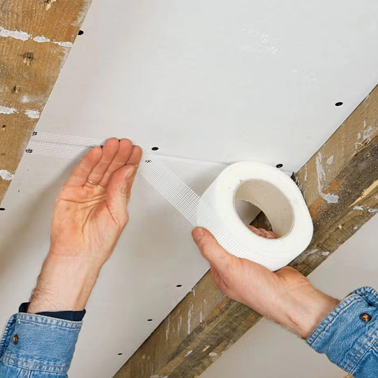 24-Pack Fibreglass Plasterboard Joint Tapes – 50mm x 90m Self-Adhesive Drywall Mesh Rolls