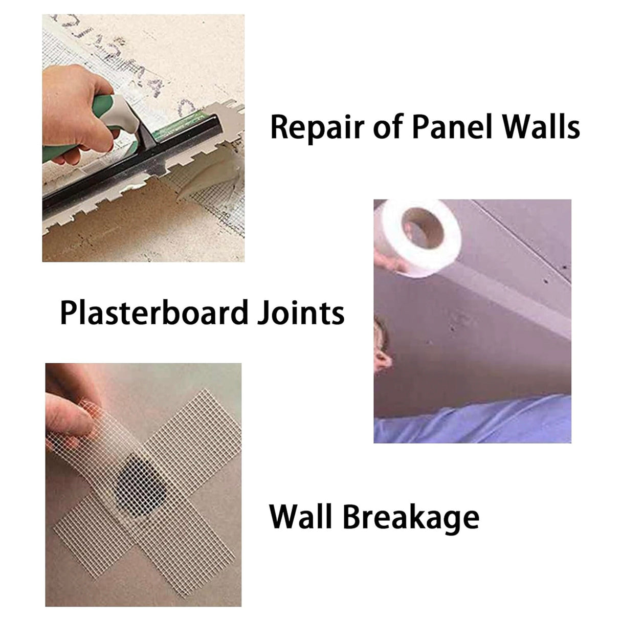 24-Pack Fibreglass Plasterboard Joint Tapes – 50mm x 90m Self-Adhesive Drywall Mesh Rolls