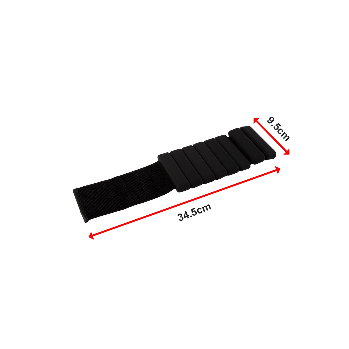 2-Piece Ankle & Wrist Weights – 2kg Pair Adjustable Workout Bangles (Black)