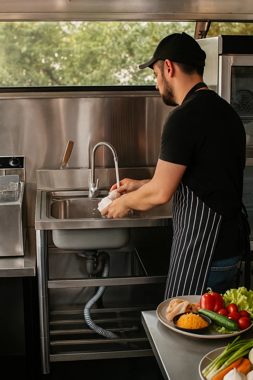 Freestanding Stainless Steel Kitchen Sink 120x50x79cm – Commercial Utility Wash Basin