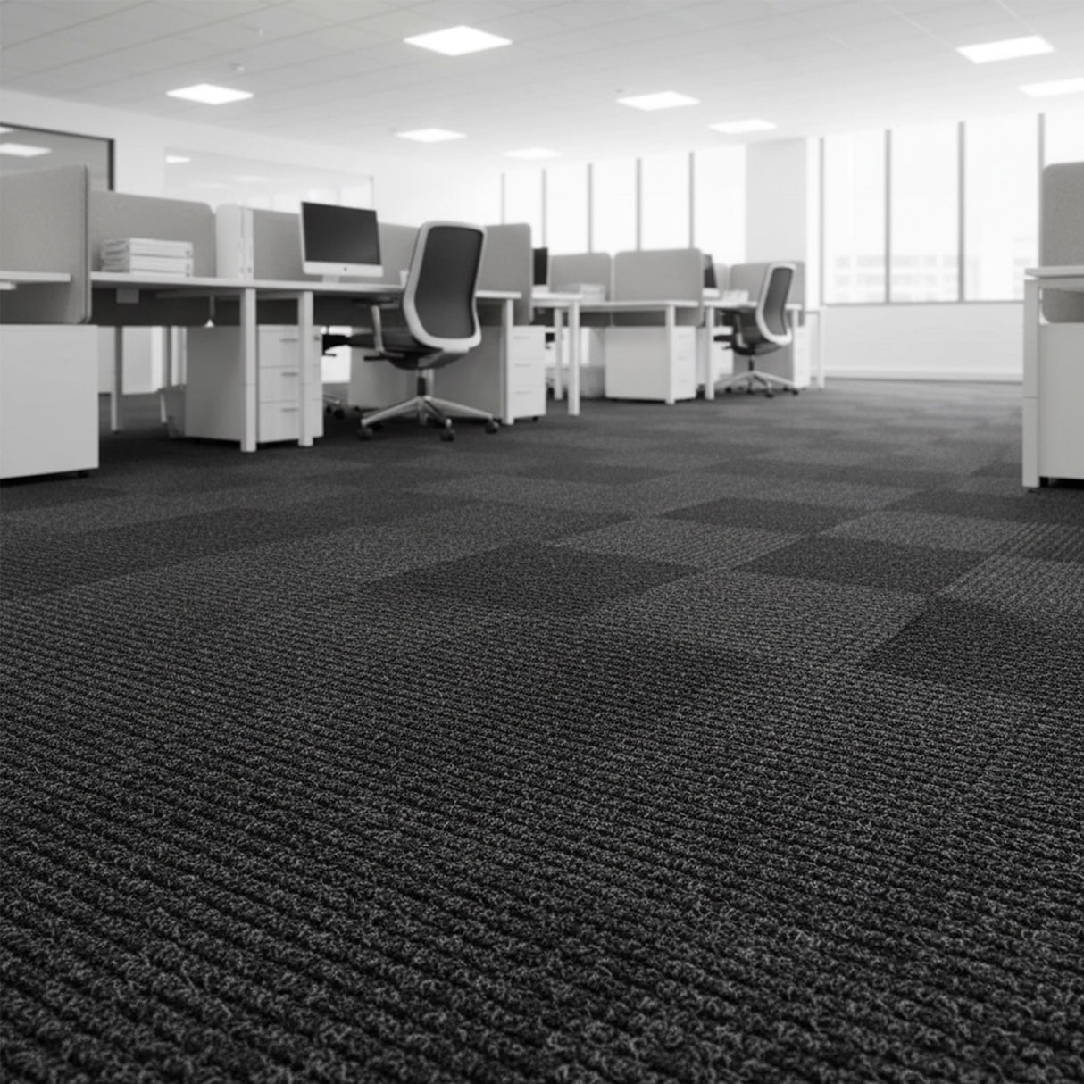 5m² Black Carpet Tiles Set – Commercial & Domestic Flooring for Office, Retail, Home