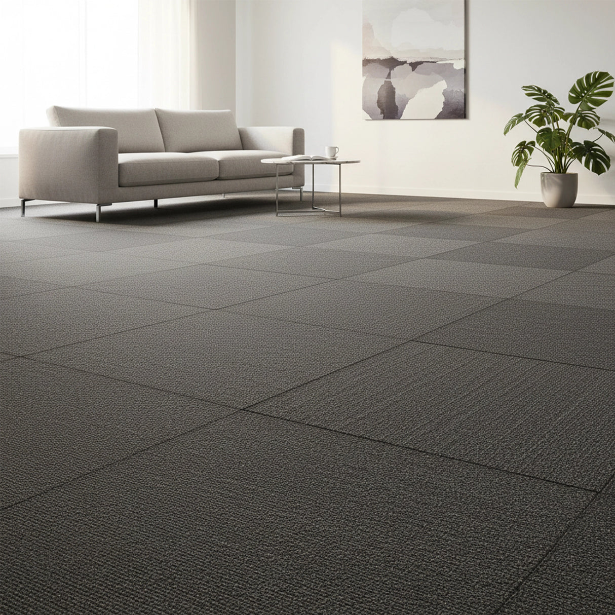 5m² Dark Grey Carpet Tiles Set – Commercial & Domestic Flooring for Office, Retail, Home