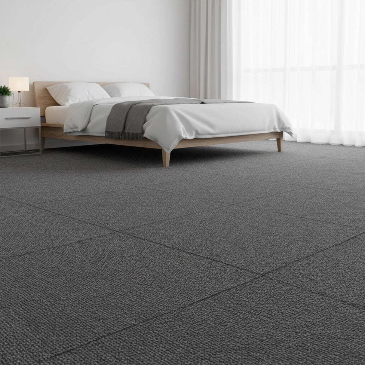 5m² Dark Grey Carpet Tiles Set – Commercial & Domestic Flooring for Office, Retail, Home