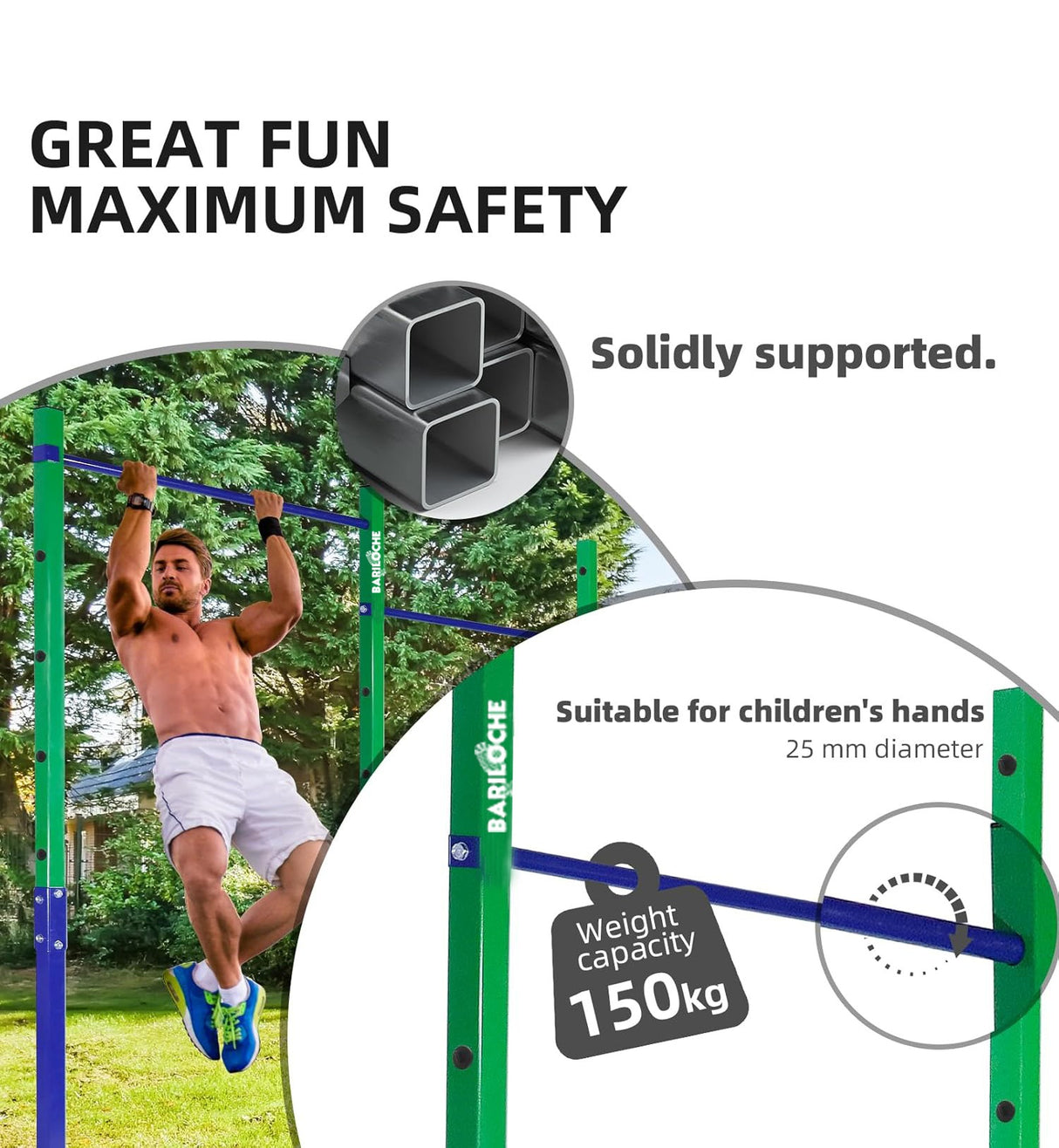 Double Outdoor Pull-Up Bar – Height Adjustable Gymnastics & Fitness Bar