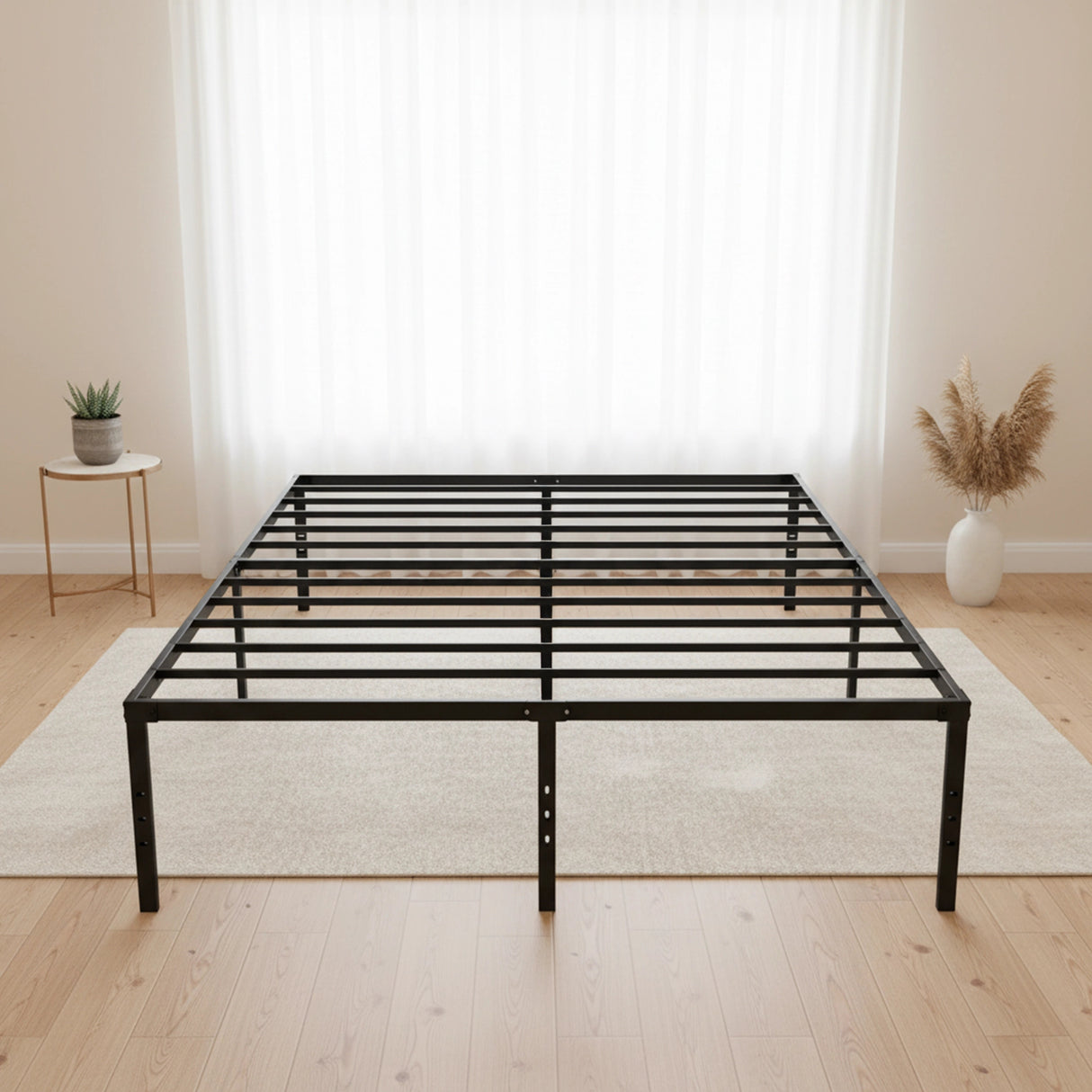 Queen Metal Bed Frame 45cm High – Full Steel Base Platform
