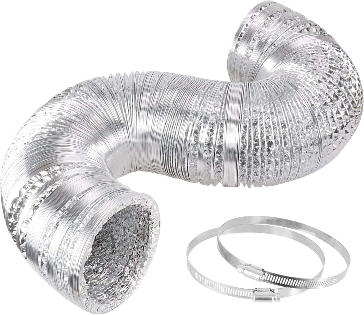 10.5cm x 7.6m Flexible Aluminium Air Duct – Dryer & HVAC Vent Hose