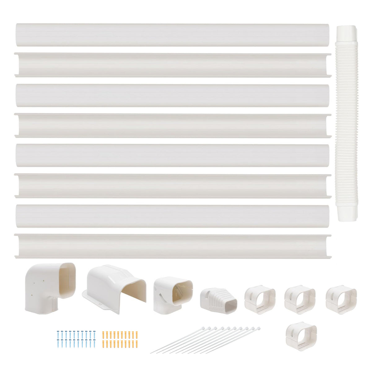 4.8m Mini Split AC Line Set Cover Kit – PVC Duct for Central Air Conditioner