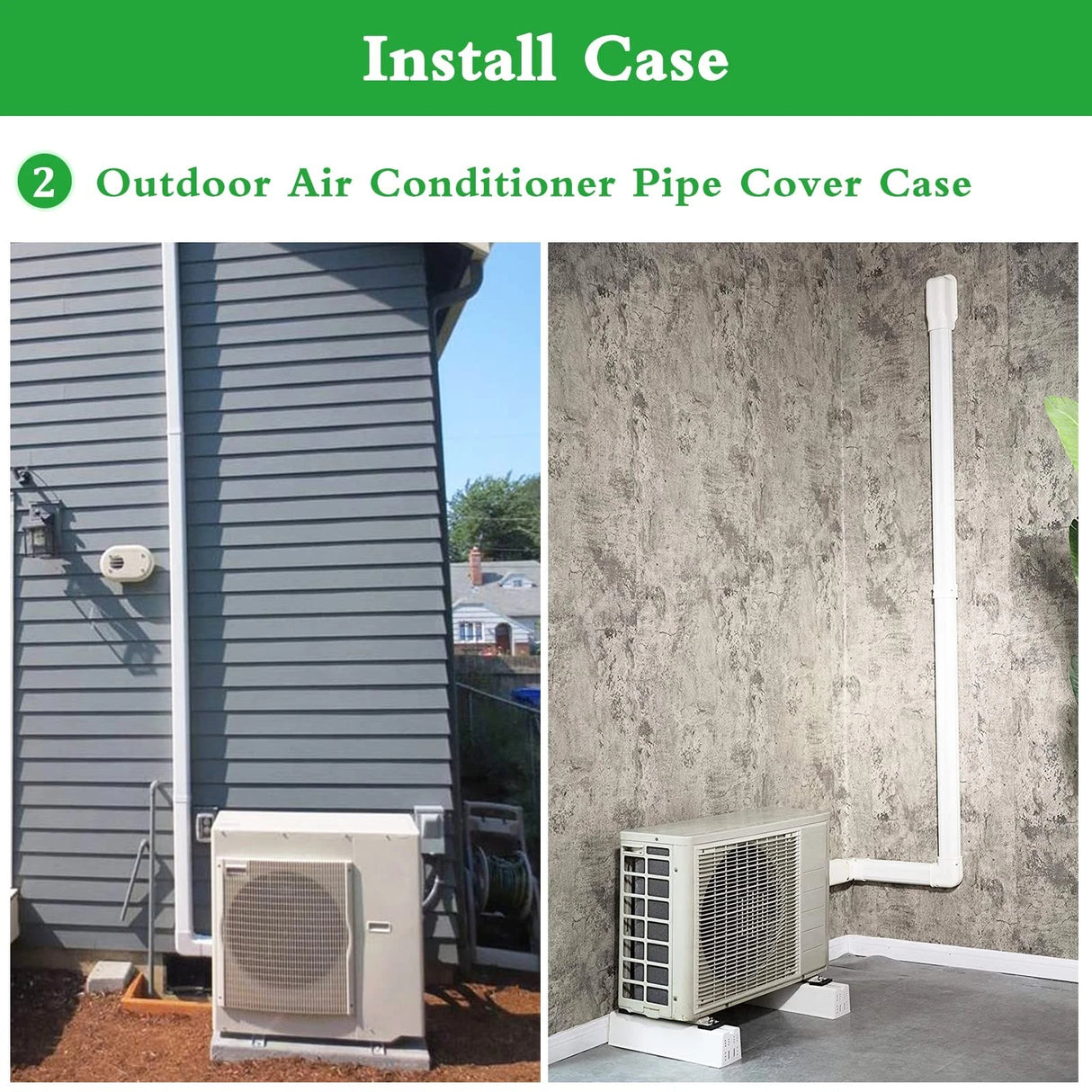 4.8m Mini Split AC Line Set Cover Kit – PVC Duct for Central Air Conditioner