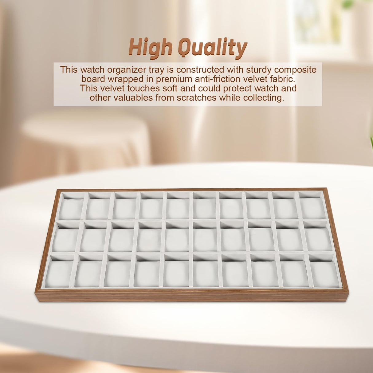 30-Grid Watch & Jewellery Tray Organiser Display Case Holder – Velvet Drawer Insert