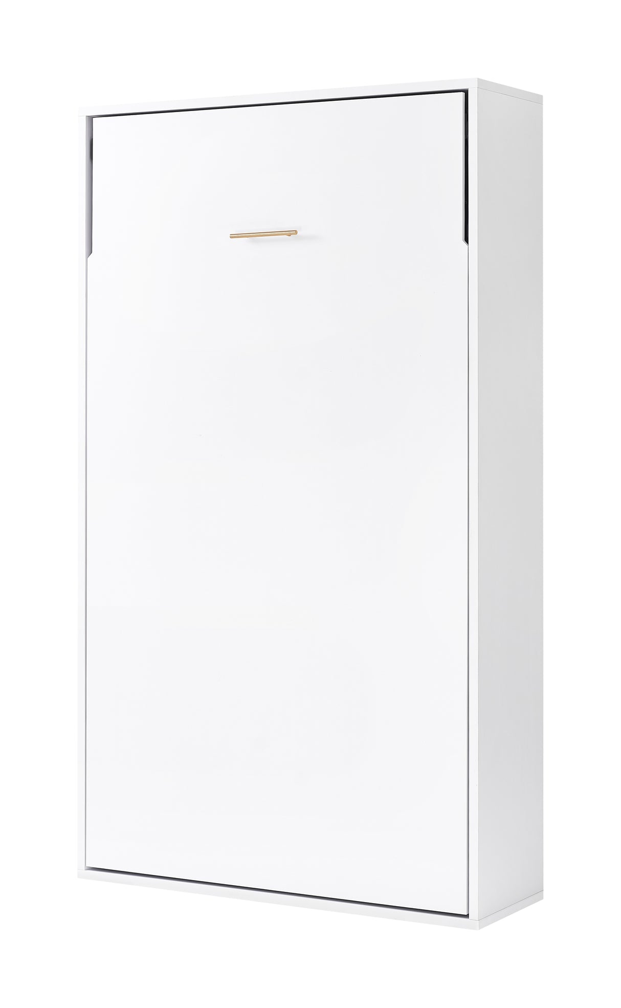King-single Wall Bed in White – Space Saving Murphy Bed Kit with Black Door Handle