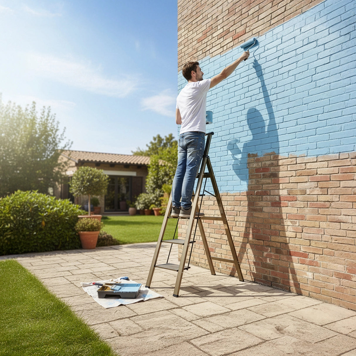 5 Step Ladder – Foldable Lightweight Aluminium with Anti-Slip Pedals