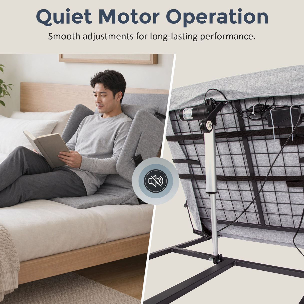 Electric Adjustable Bed Backrest – Power Lift Support with Remote for Sitting & Comfort