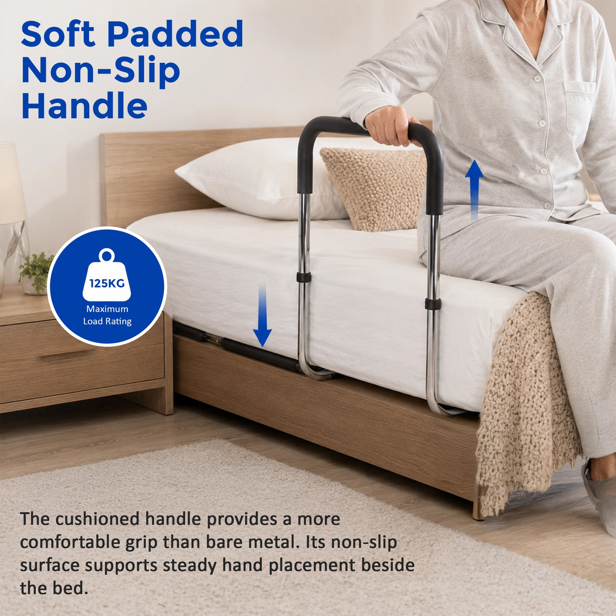 Bed Assist Adjustable Hand Rail – Sturdy Support Aid with 125kg Capacity for Seniors