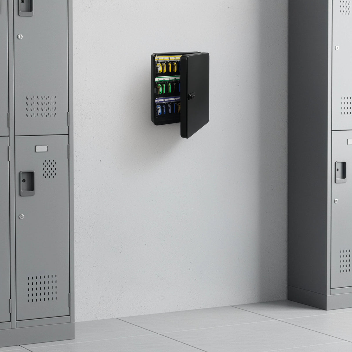48-Key Cabinet Key Safe with Combination Lock & Keys – Wall Mounted Storage
