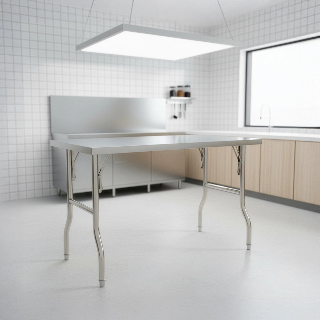 Stainless Steel Kitchen Bench Folding Commercial Prep Work Table 122x61cm