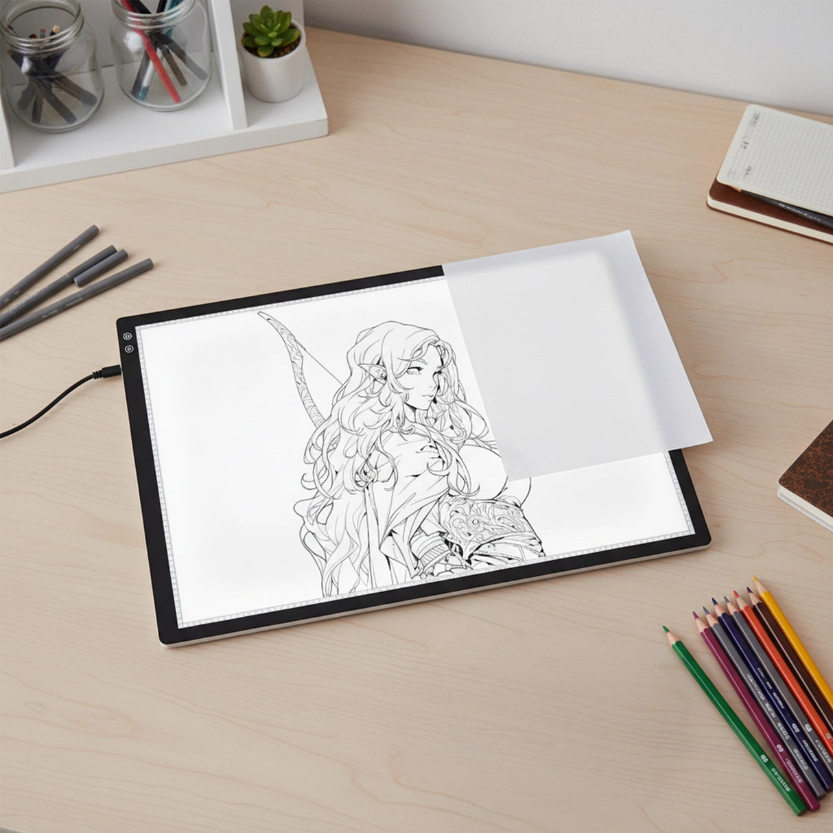 A2 LED Light Box for Drawing, Calligraphy & Tracing Artists Pad