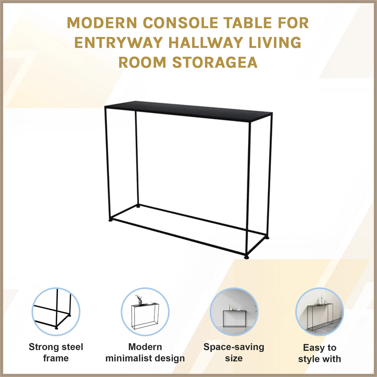 Modern Console Table for Entryway Hallway Living Room Storage