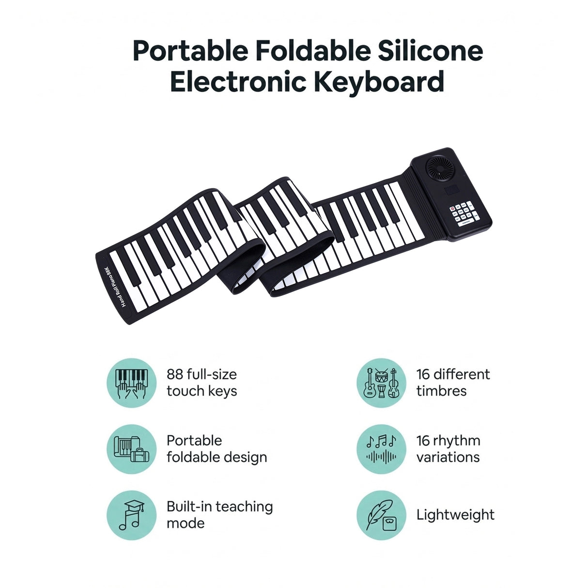 88 Key Portable Foldable Silicone Electronic Keyboard Piano Music