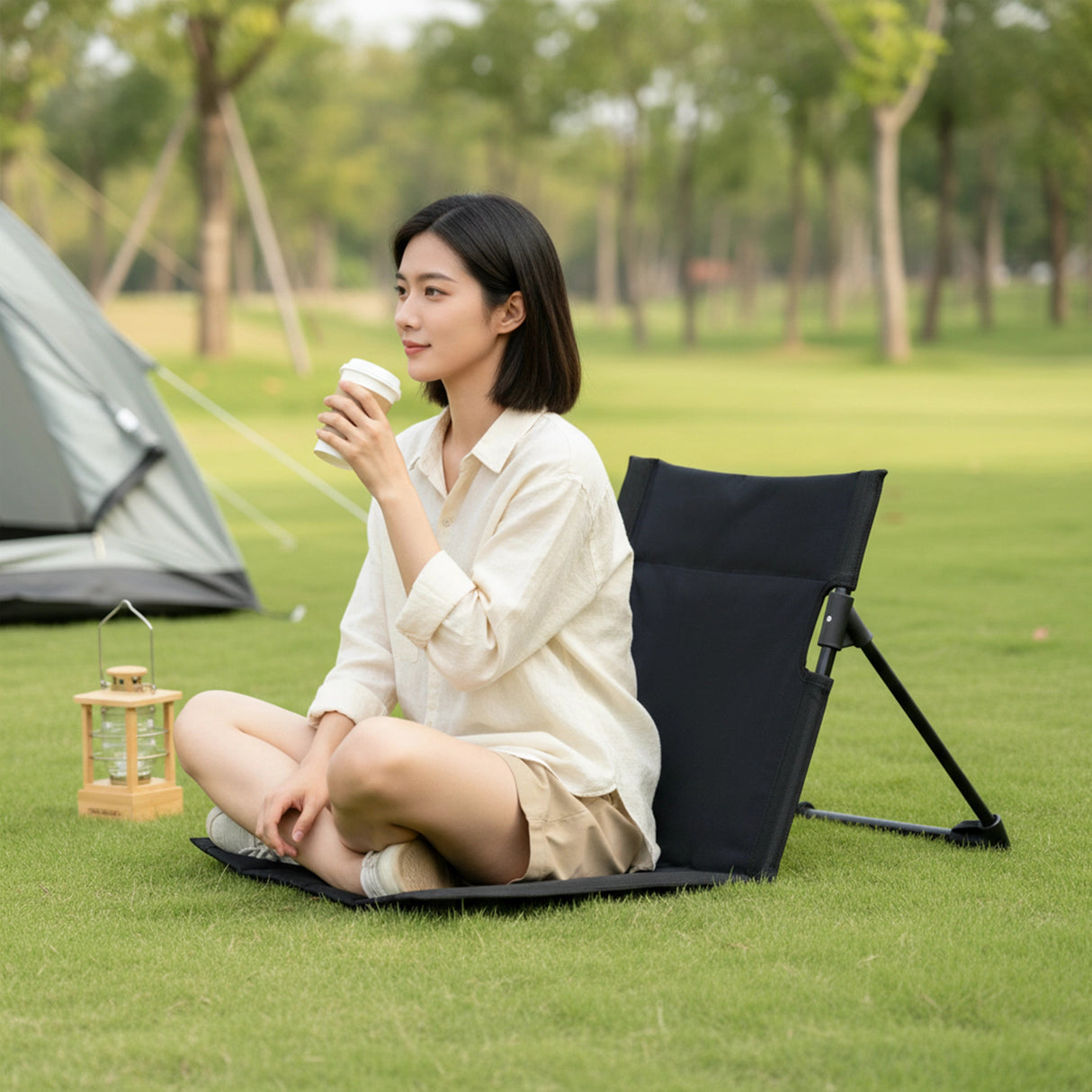 Folding Camping Beach Chair with Back Support Lightweight Travel