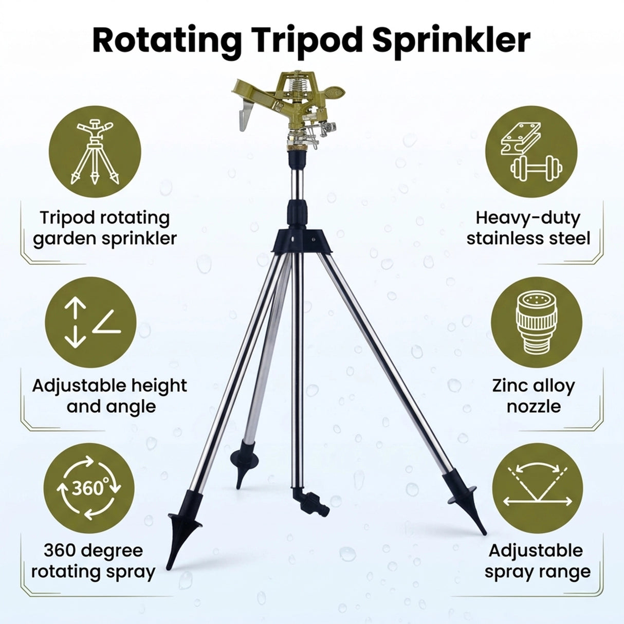 Tripod Rotating Sprinkler Automatic Irrigation Garden Watering