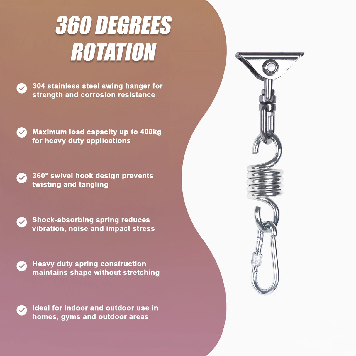 304 Stainless Steel Swing Hanger Heavy Duty 360 Degree Swivel Hook Mount