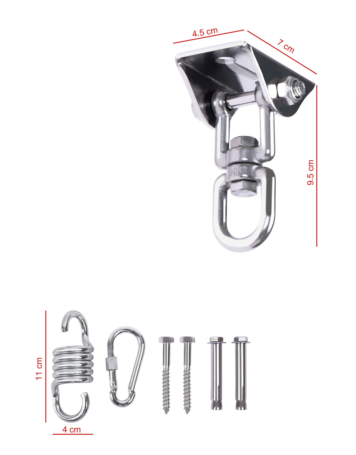304 Stainless Steel Swing Hanger Heavy Duty 360 Degree Swivel Hook Mount