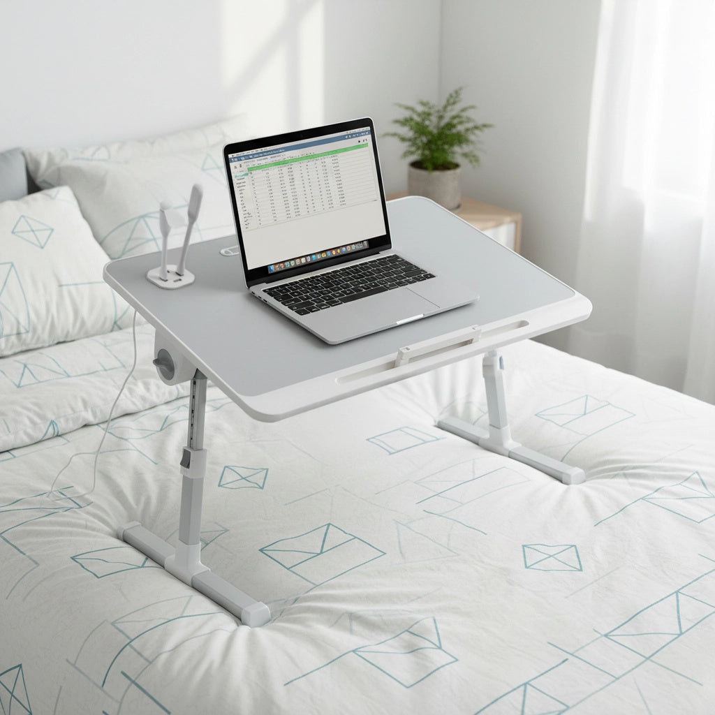 Adjustable Laptop Table Stand Lap Bed Tray for Home Office Use