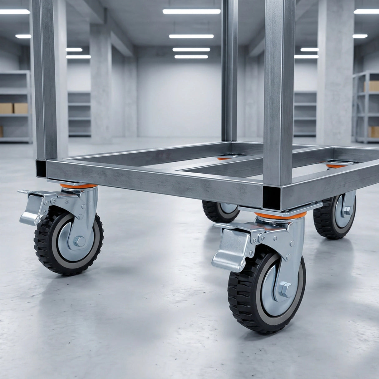 Heavy Duty Plate Caster Wheels Set 4 1200kg Swivel