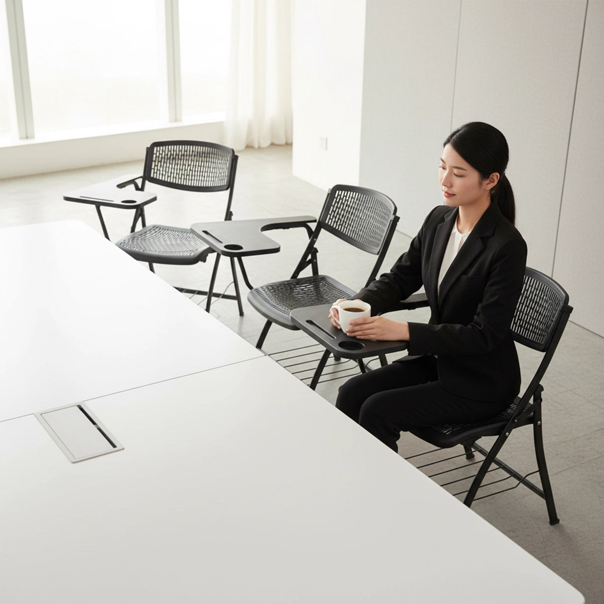 3pc Folding Lecture Chair with Table Top Training