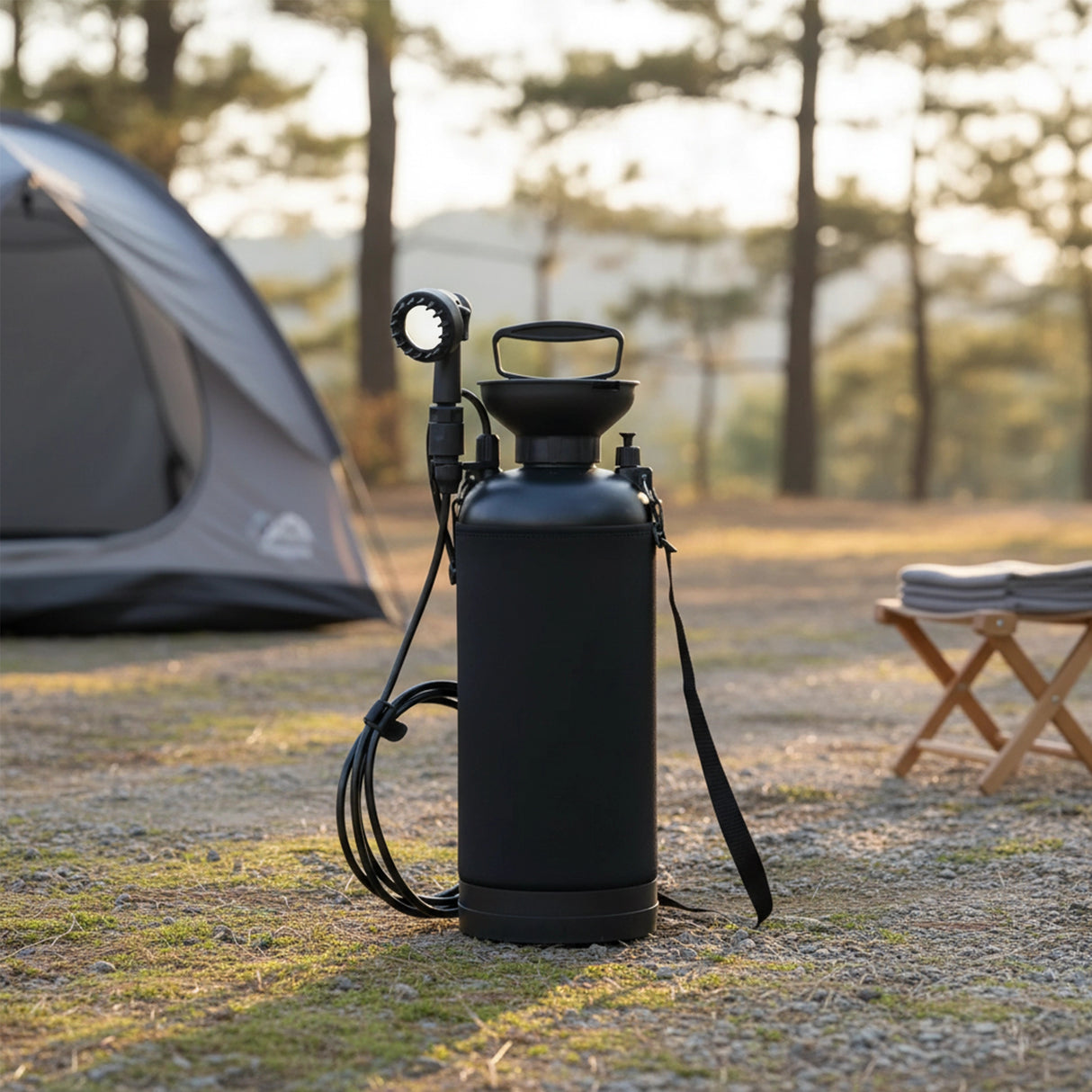 Portable 12L Camping Shower - 10 Spray Modes & Lock Switch