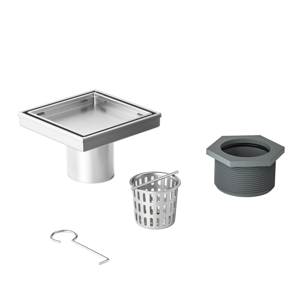 10x10cm Square Shower Drain with Removable Tile Insert Grate – Chrome 304 Stainless Steel, CUPC Certified for Modern Bathrooms