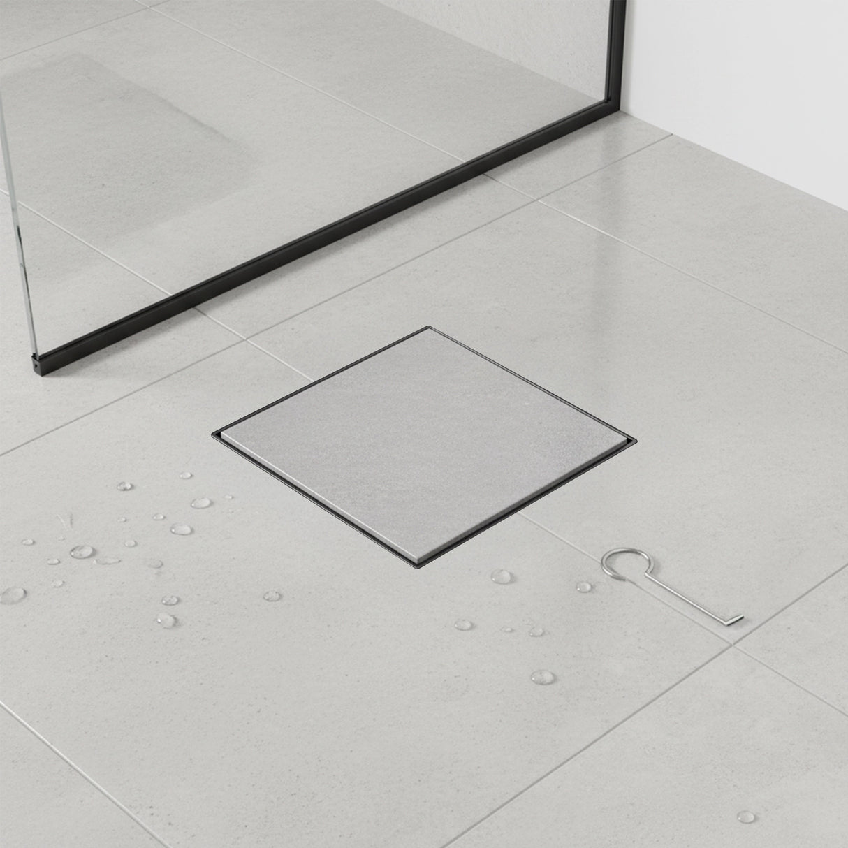 10x10cm Square Shower Drain with Removable Tile Insert Grate – Black 304 Stainless Steel, CUPC Certified for Modern Bathrooms