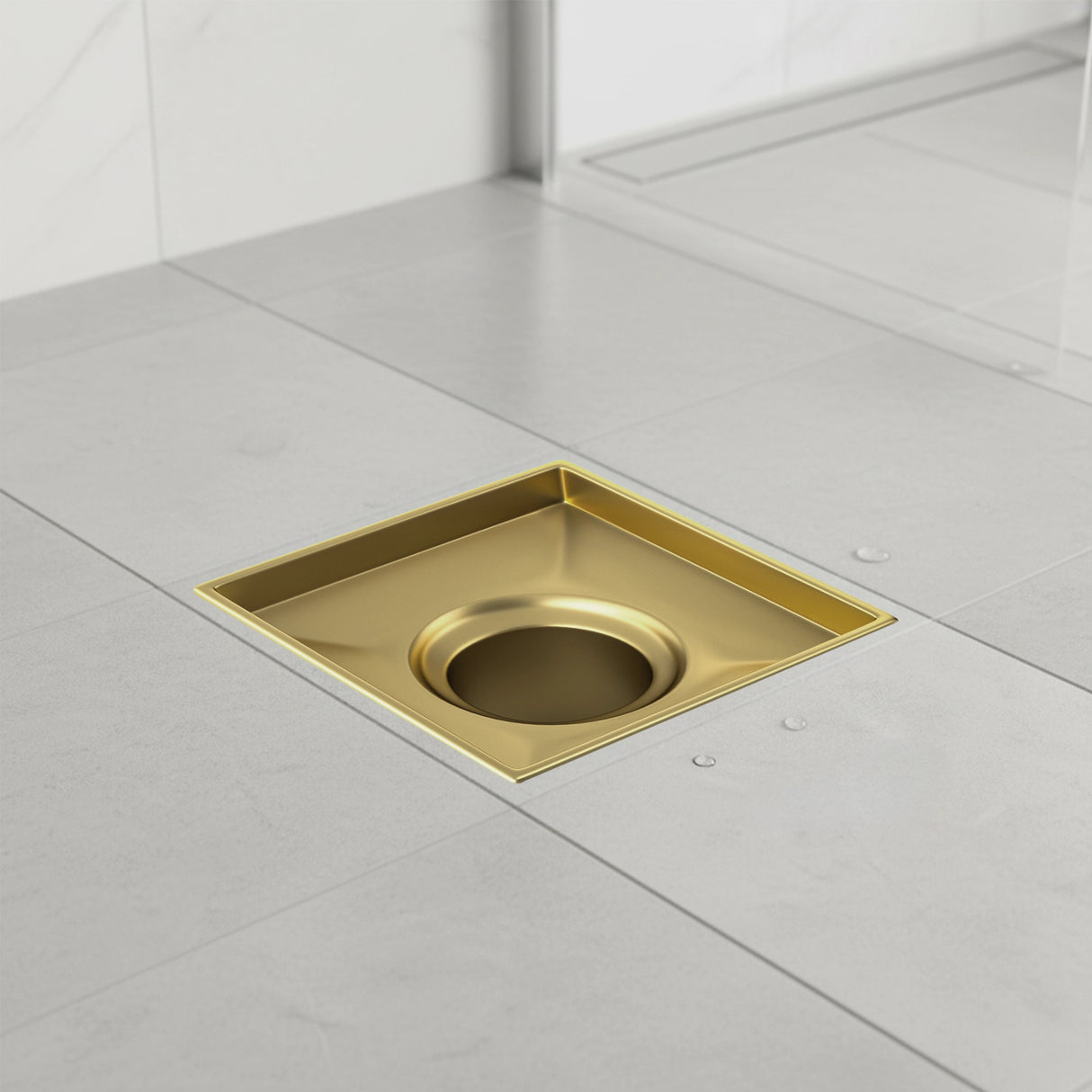 15x15cm Square Shower Drain with Removable Tile Insert Grate – Gold 304 Stainless Steel, CUPC Certified for Modern Bathrooms