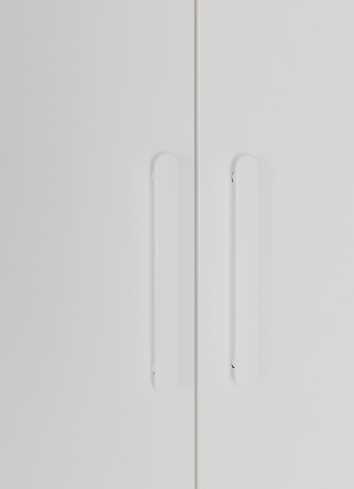 240cm 6-Door White Steel 1 Hanging and 2 Shelf Wardrobe, Above Storage - White Handle